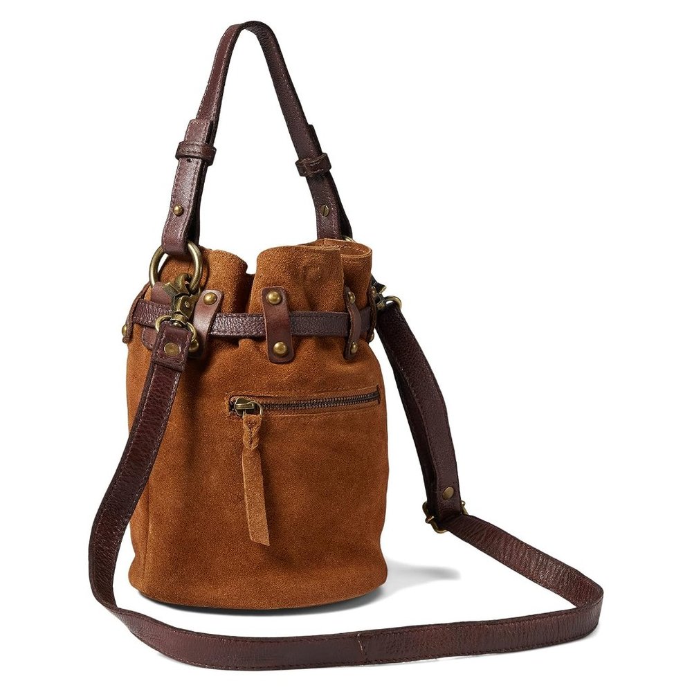 🆕Free People Soren Suede Bucket Bag Brown NEW/NWT!